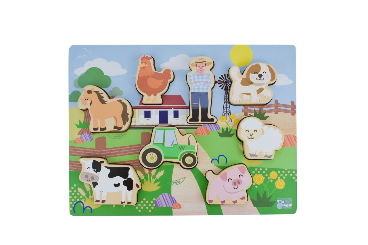 AUSSIE FARM ANIMAL WOODEN CHUNKY PUZZLE