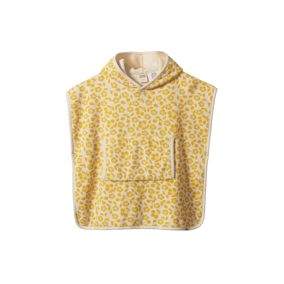 NATURE BABY ORGANIC COTTON PONCHO TOWEL KITCHEN GARDEN FREESIA PRINT