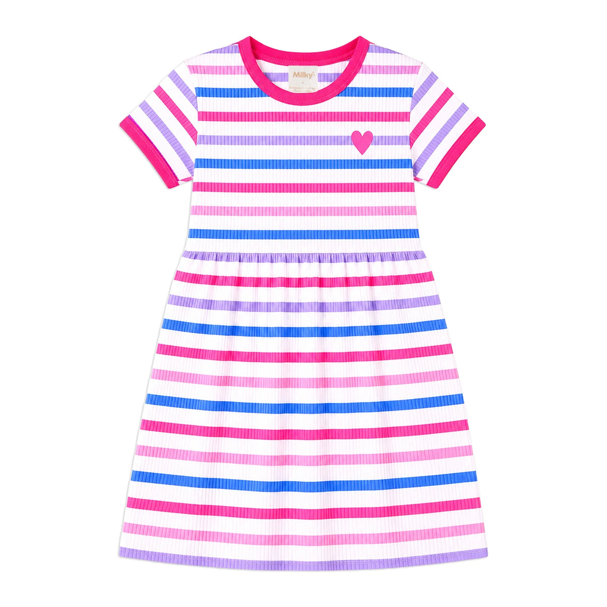 MILKY PRETTY STRIPE RIB DRESS