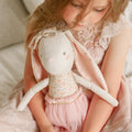 ALIMROSE LINEN PEARL CUDDLE BUNNY BLOSSOM LILY PINK 55CM