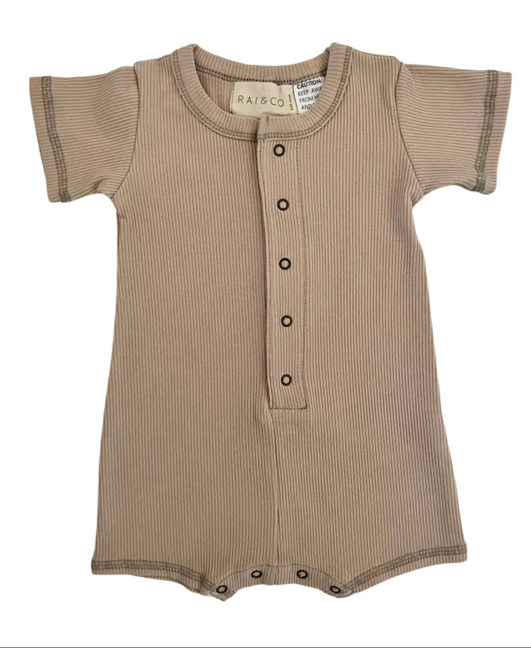 RAI & CO MINI RIBBED ROMPER BEIGE