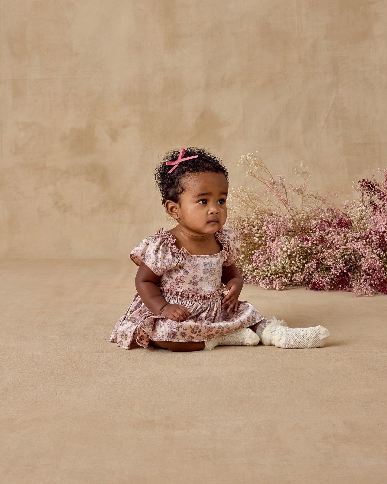 NORA LEE BABY BOW HEADBANDS - IVORY/ROSE/RASPBERRY