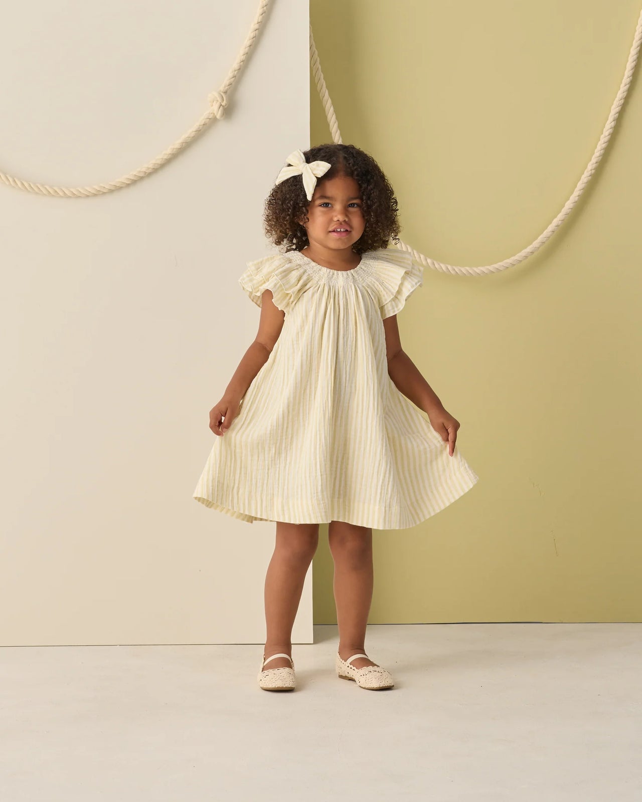 RYLEE & CRU LUCIA DRESS CITRON STRIPE