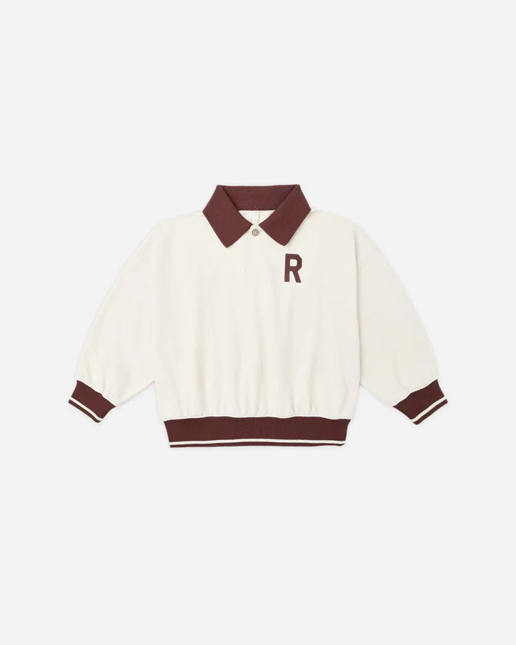 RYLEE & CRU COLLARED SWEATSHIRT - NATURAL