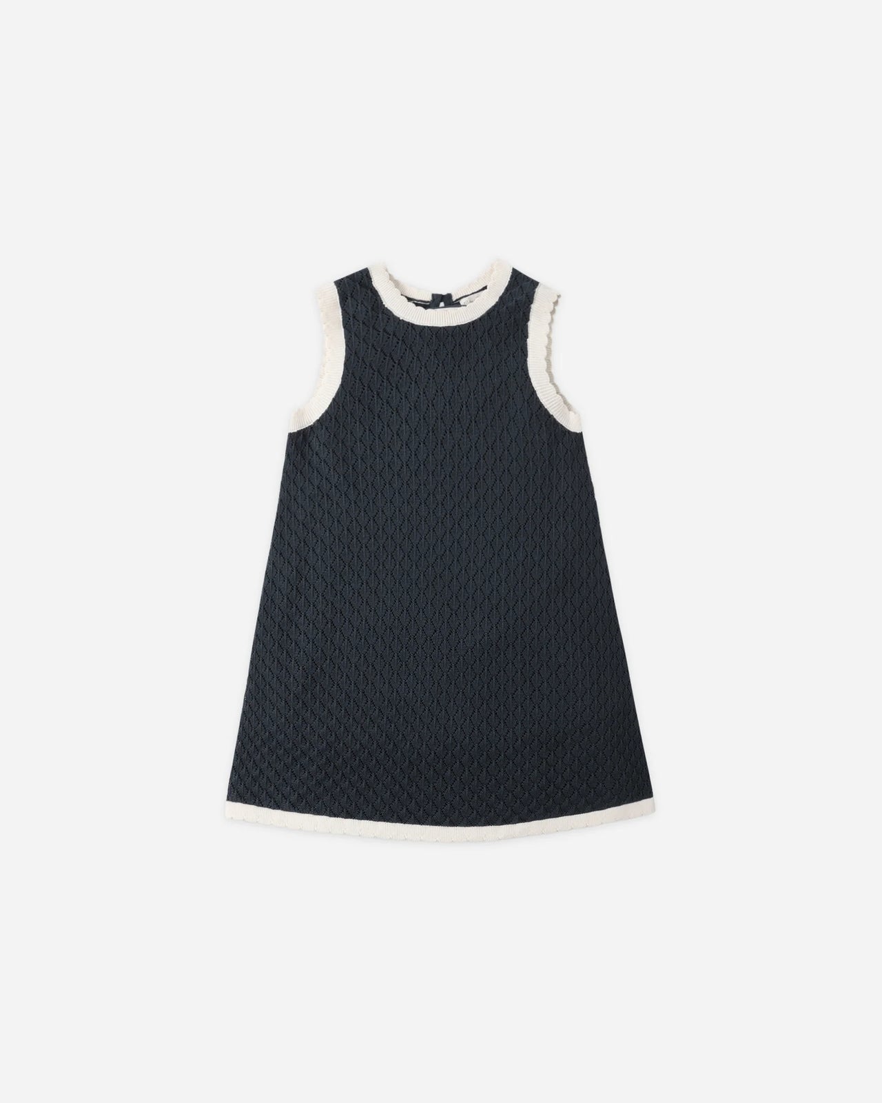 RYLEE & CRU CROCHET TANK MINI DRESS NAVY