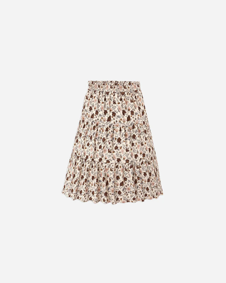 RYLEE & CRU RUFFLE TIERED MIDI SKIRT - POSY