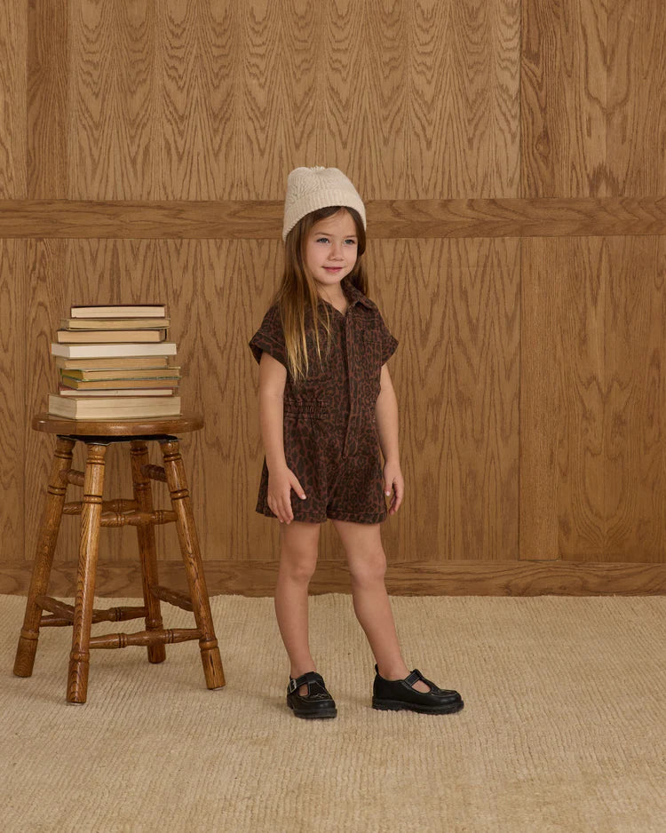 RYLEE & CRU UTILITY ROMPER - LEOPARD