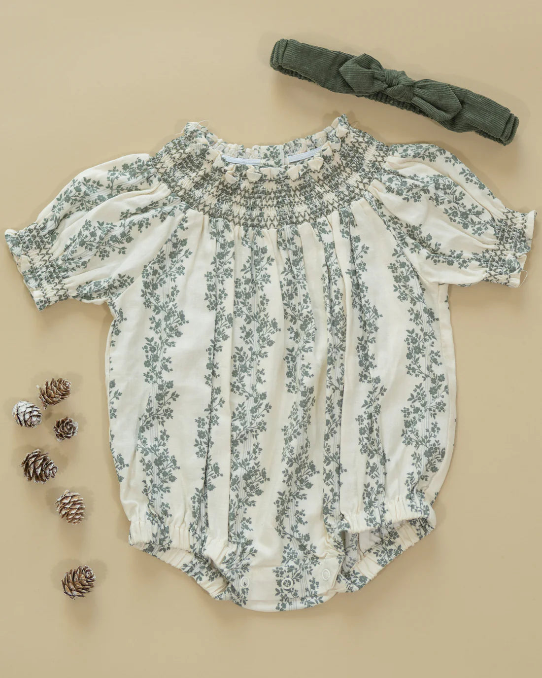 RYLEE & CRU ADA ROMPER GREEN VINES