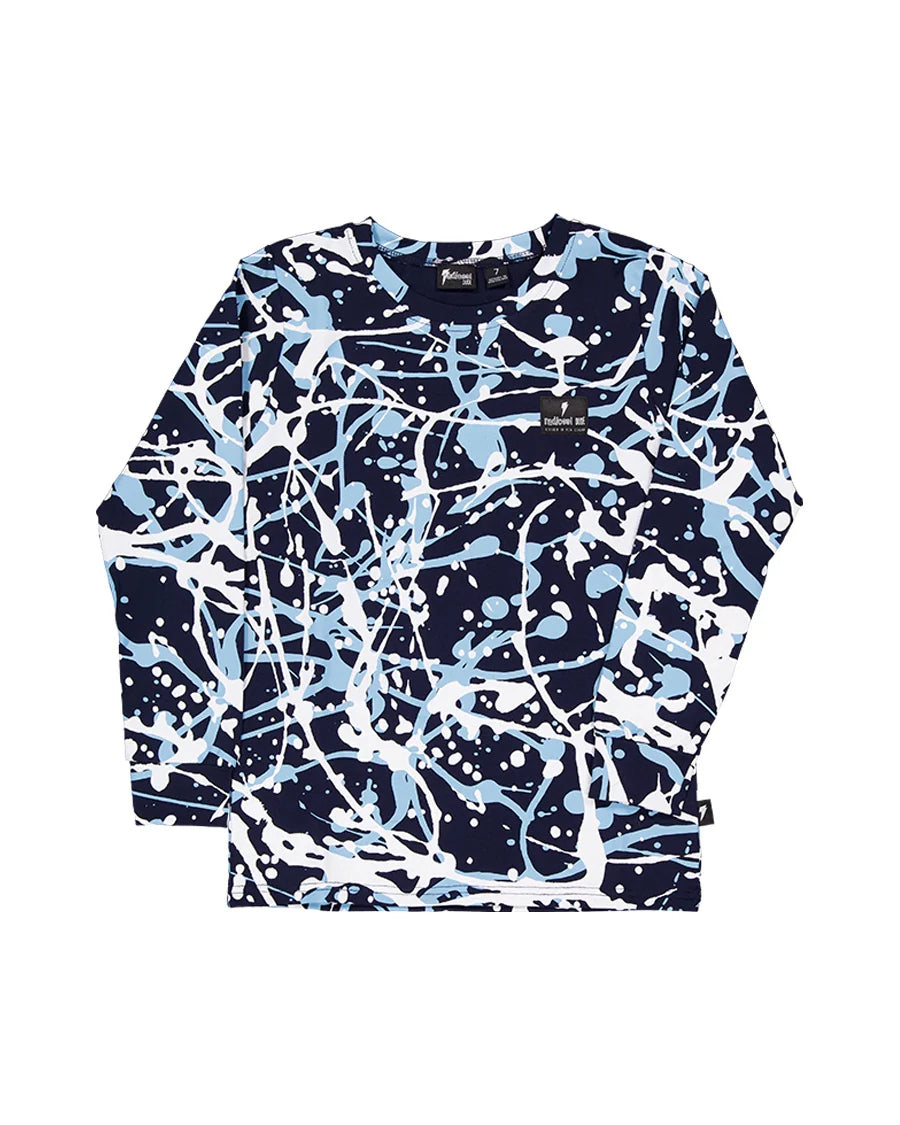RADICOOL BLUE SPLATTER  LS TEE