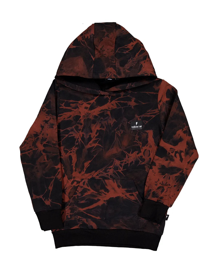 RADICOOL BLACK & RUST TIE DYE POCKET HOOD
