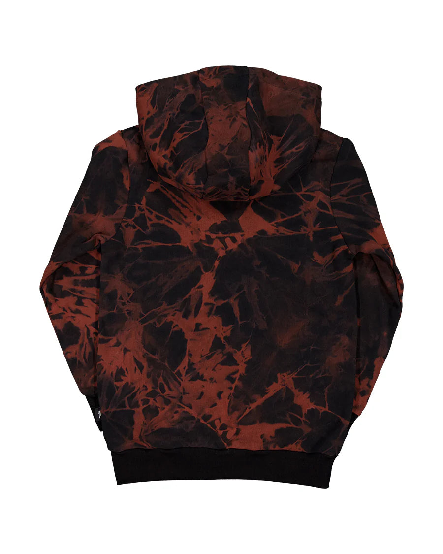 RADICOOL BLACK & RUST TIE DYE POCKET HOOD