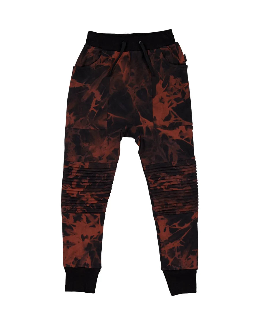 RADICOOL BLACK & RUST TIE DYE CAPTAIN PANT