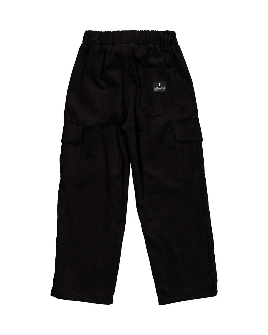 RADICOOL SKATER CARGO CORD PANT IN BLACK