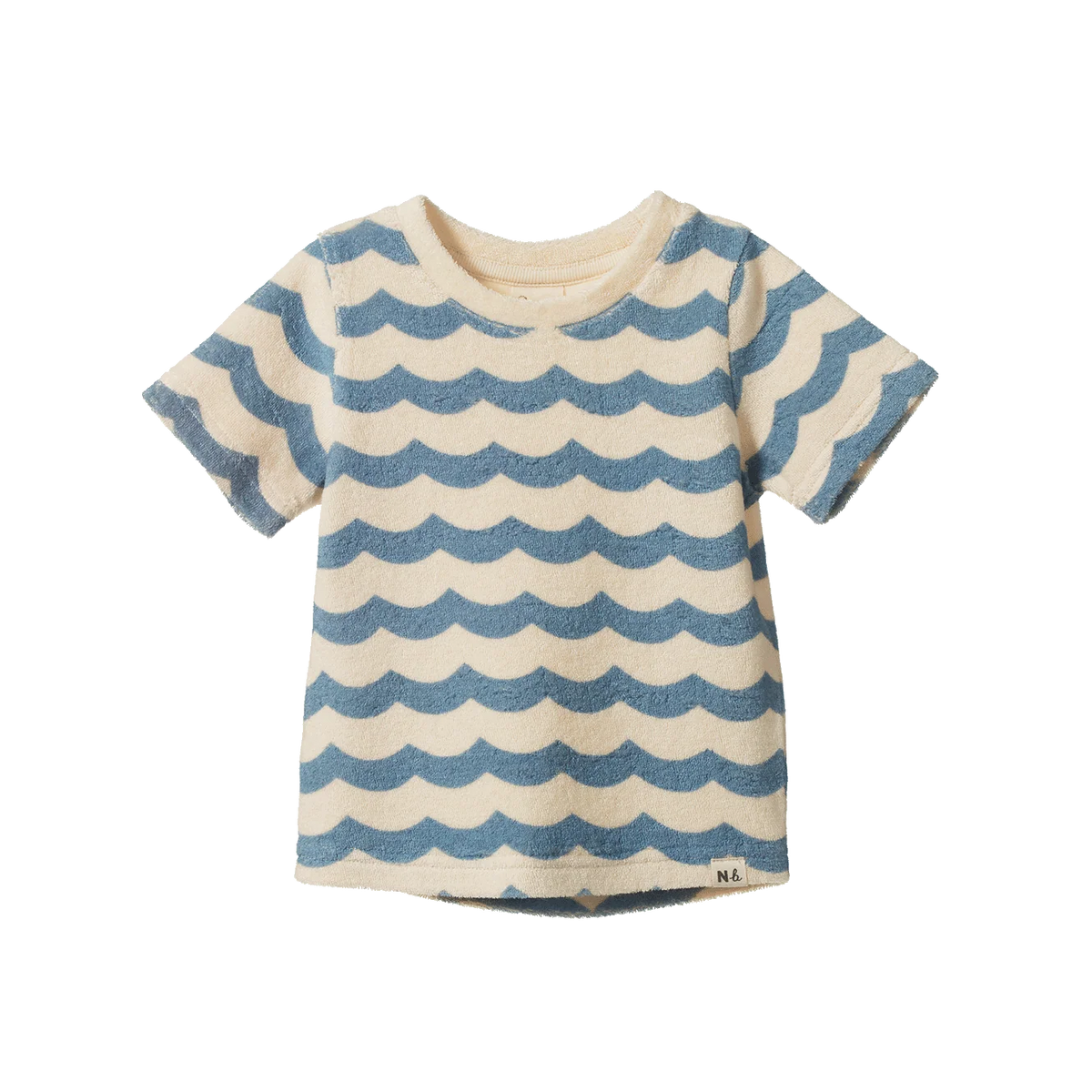 NATURE BABY RIVER TEE TERRY WAVES PRINT