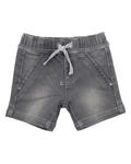 FOX & FINCH CHARCOAL KNIT DENIM SHORTS