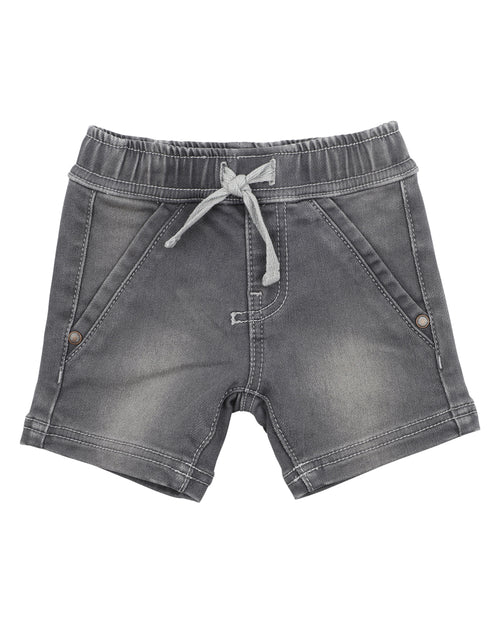 FOX & FINCH CHARCOAL KNIT DENIM SHORTS