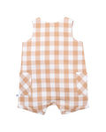 FOX & FINCH CARAMEL CHECK ROMPER