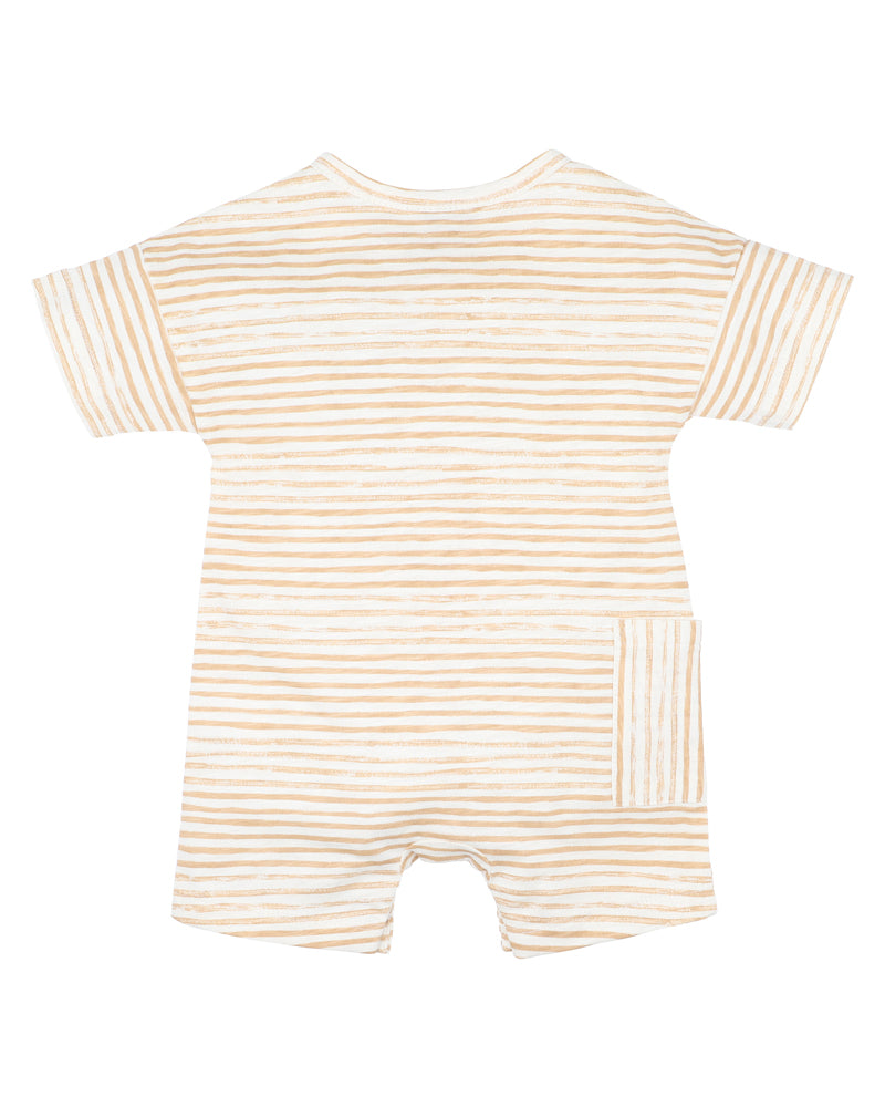 FOX & FINCH LION STRIPE SS ROMPER