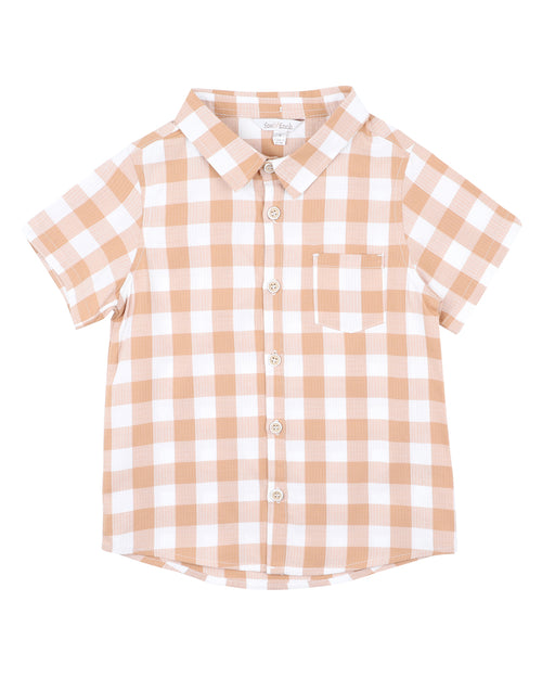 FOX & FINCH LION CARAMEL CHECK SHIRT 3-7 YEARS