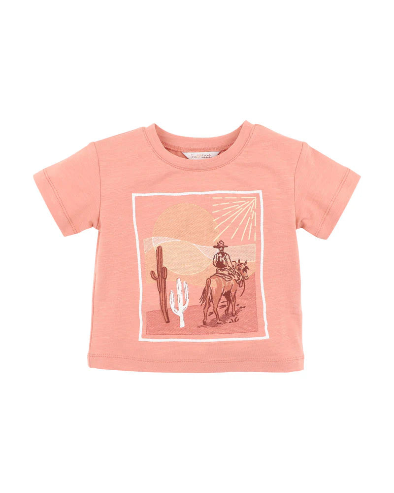 FOX & FINCH ABSTRACT OASIS DESERT HORSE TEE