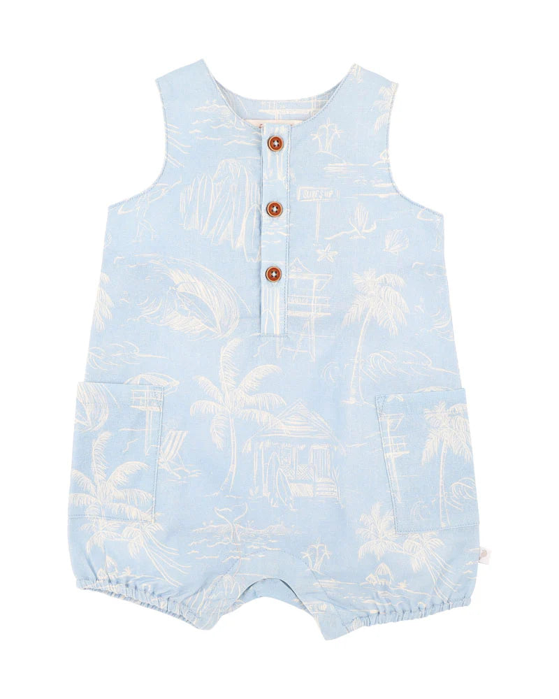 FOX & FINCH SURFS UP LINEWORK ROMPER