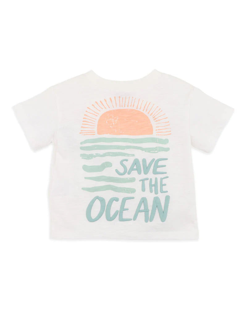 FOX & FINCH SURFS UP SAVE THE OCEAN TEE 3-7YRS