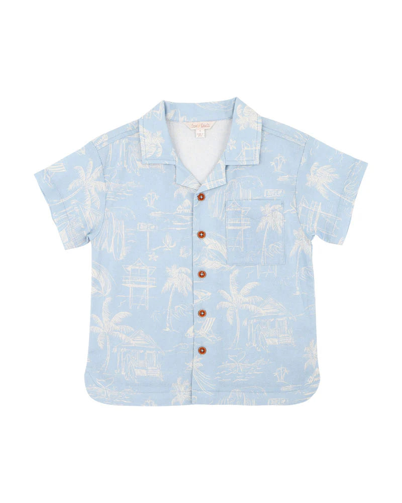FOX & FINCH SURFS UP LINEWORK SHIRT 3-7YRS