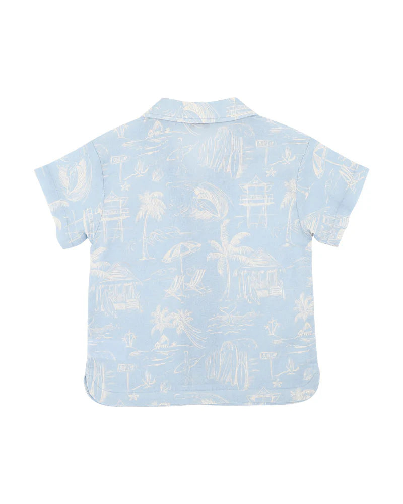 FOX & FINCH SURFS UP LINEWORK SHIRT 3-7YRS