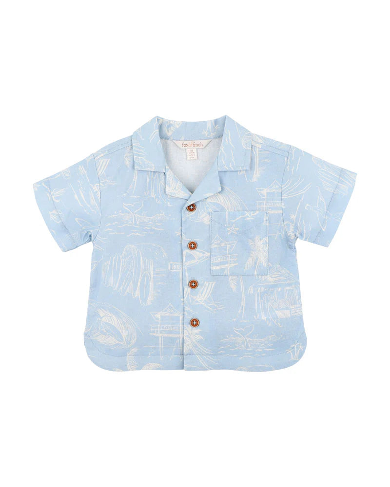 FOX & FINCH SURFS UP LINEWORK SHIRT