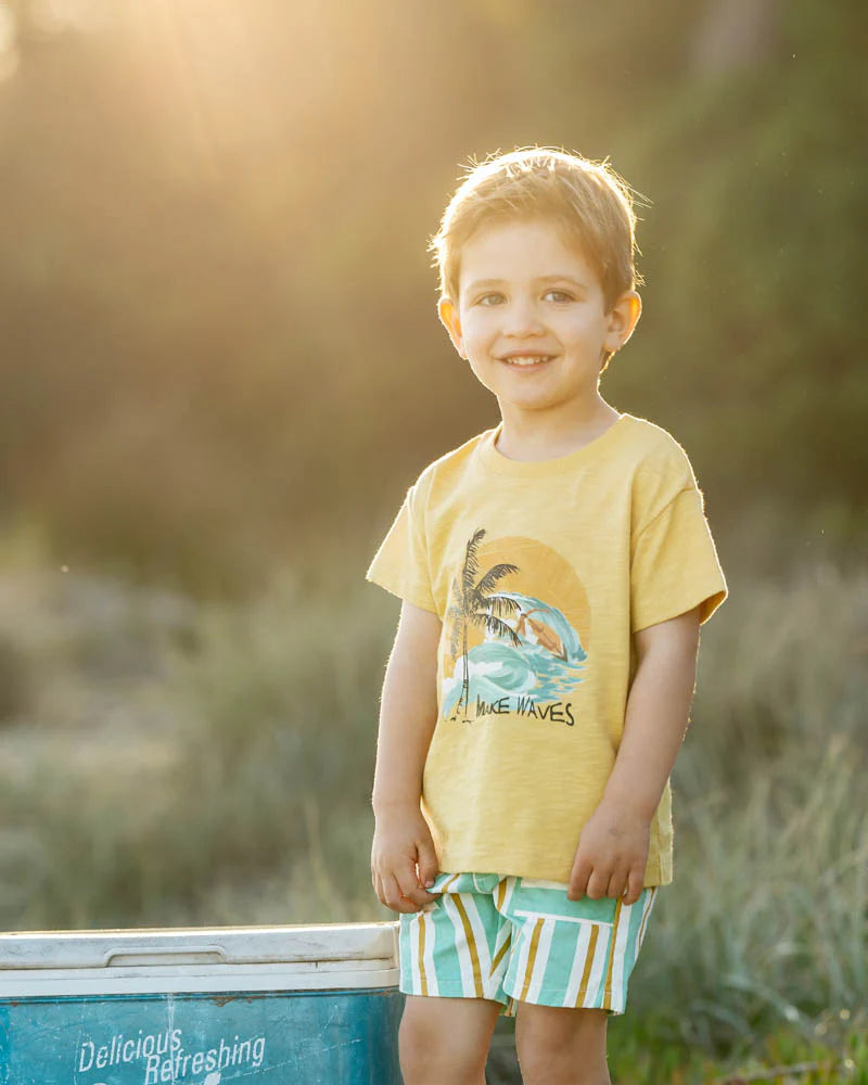 FOX & FINCH SURFS UP MAKE WAVES TEE 3-7YRS