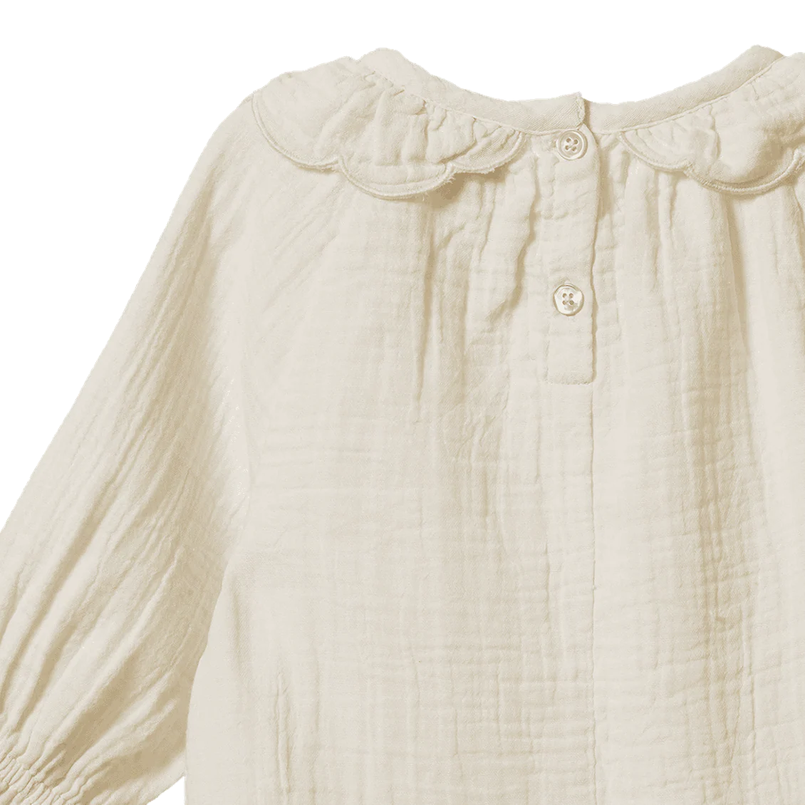 NATURE BABY RUFFLE CAMERON BLOUSE NATURAL
