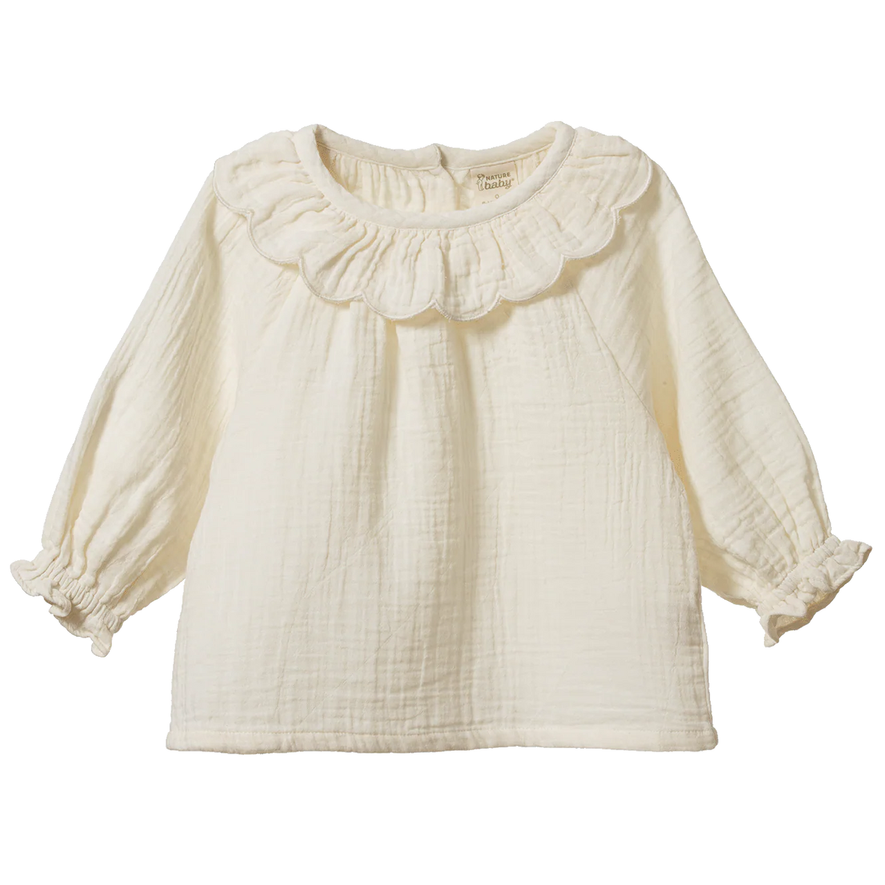 NATURE BABY RUFFLE CAMERON BLOUSE NATURAL