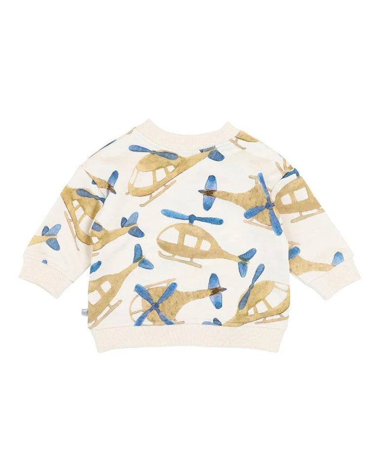 FOX & FINCH HIGH FLYER PRINT SWEATSHIRT