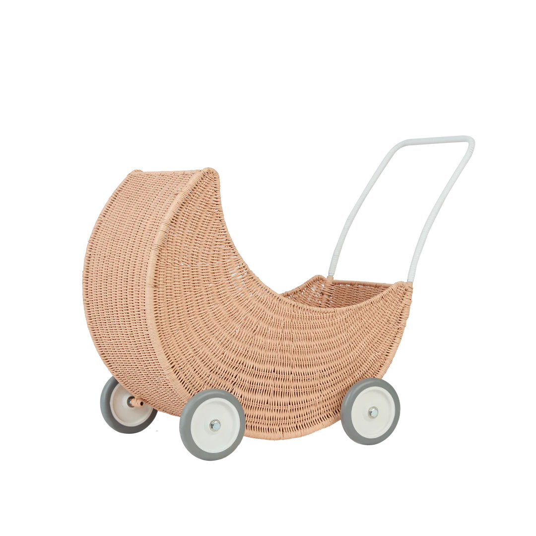 OLLI ELLA RATTAN MOON STROLLEY - SEASHELL