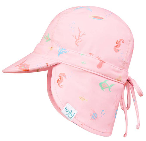 TOSHI SWIM BABY FLAP CAP CORAL