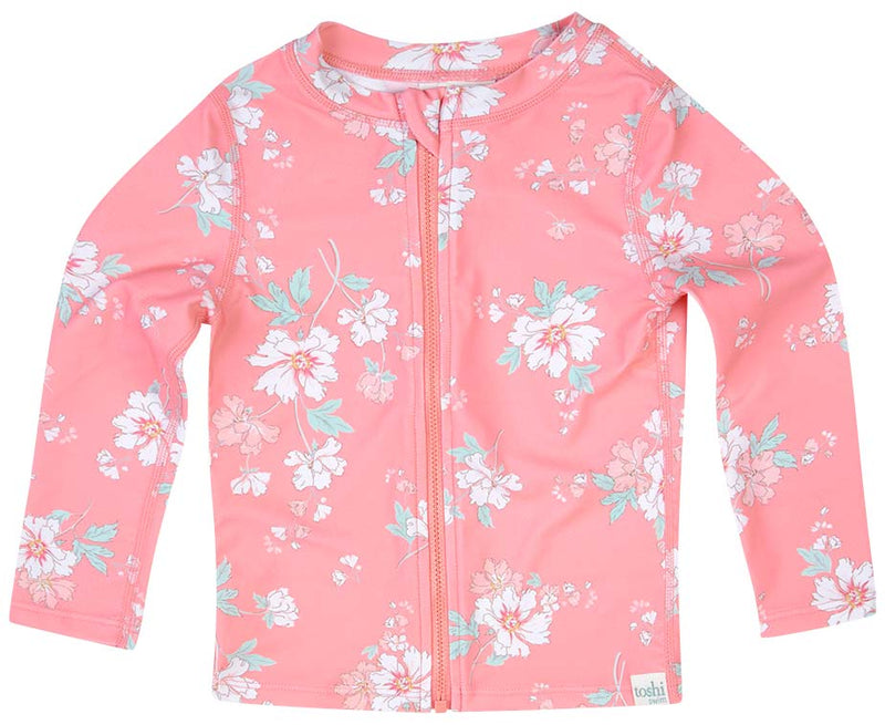 TOSHI SWIM FULL ZIP RASHIE - SCARLETT