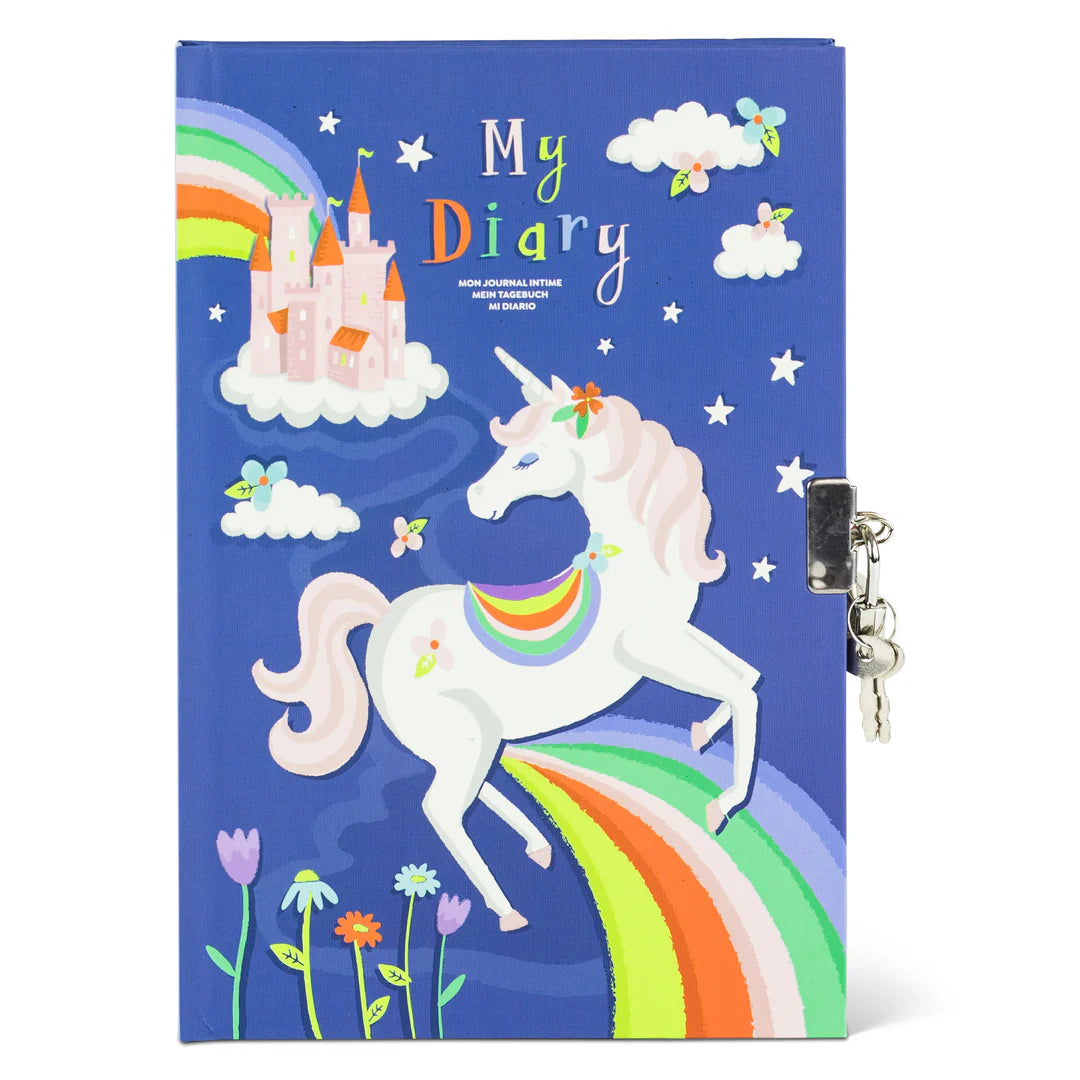 LOCKABLE DIARY RAINBOW UNICORN