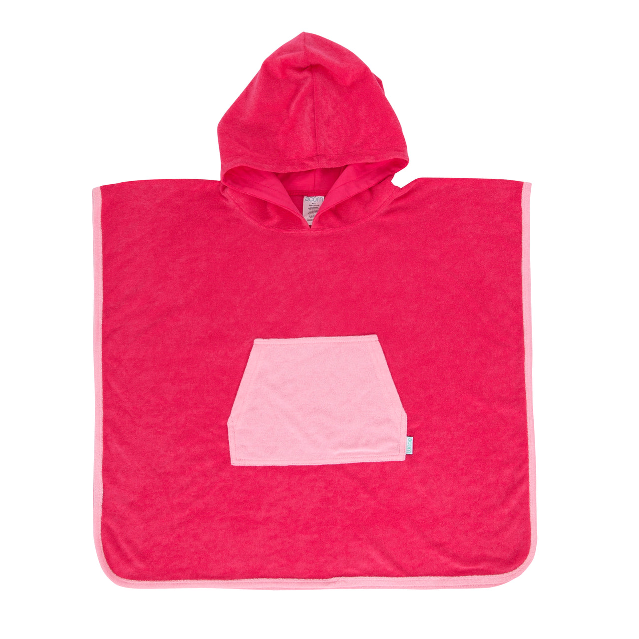 ACORN PINK TERRY TOWELLING HOODED TOWEL