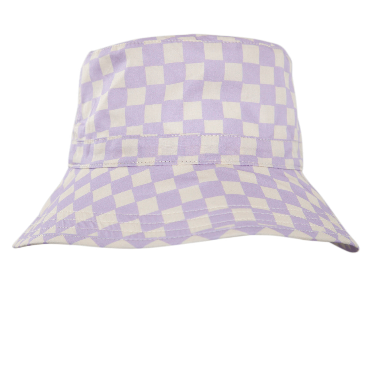 ACORN LAVENDER CHECKS BROAD BRIM BUCKET HAT - LAVENDER/CREAM