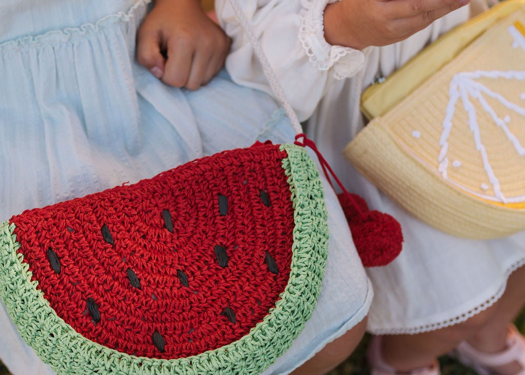 ACORN WATERMELON SEGMENT STRAW BAG