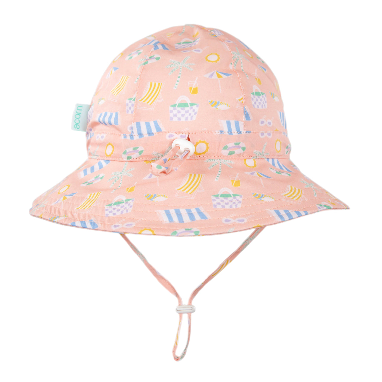 ACORN BEACH CLUB WIDE BRIM SUNHAT - PEACH/MULTI