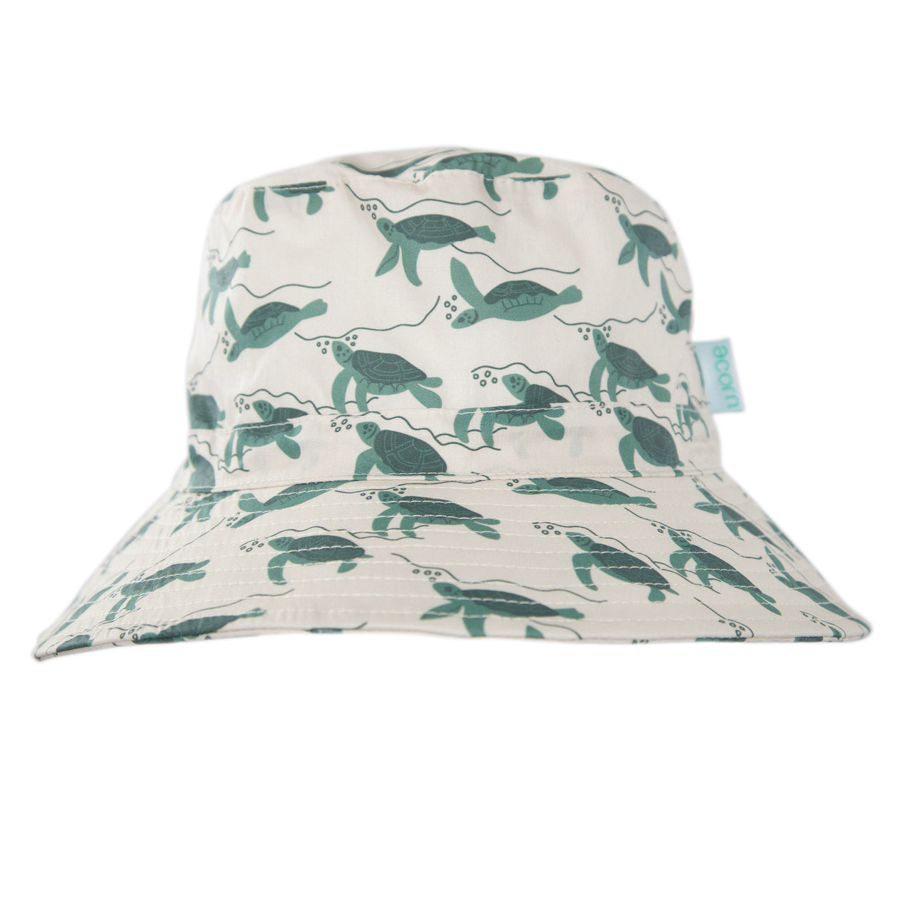 ACORN TURTLES WIDE BRIM BUCKET HAT - NAT/GREEN