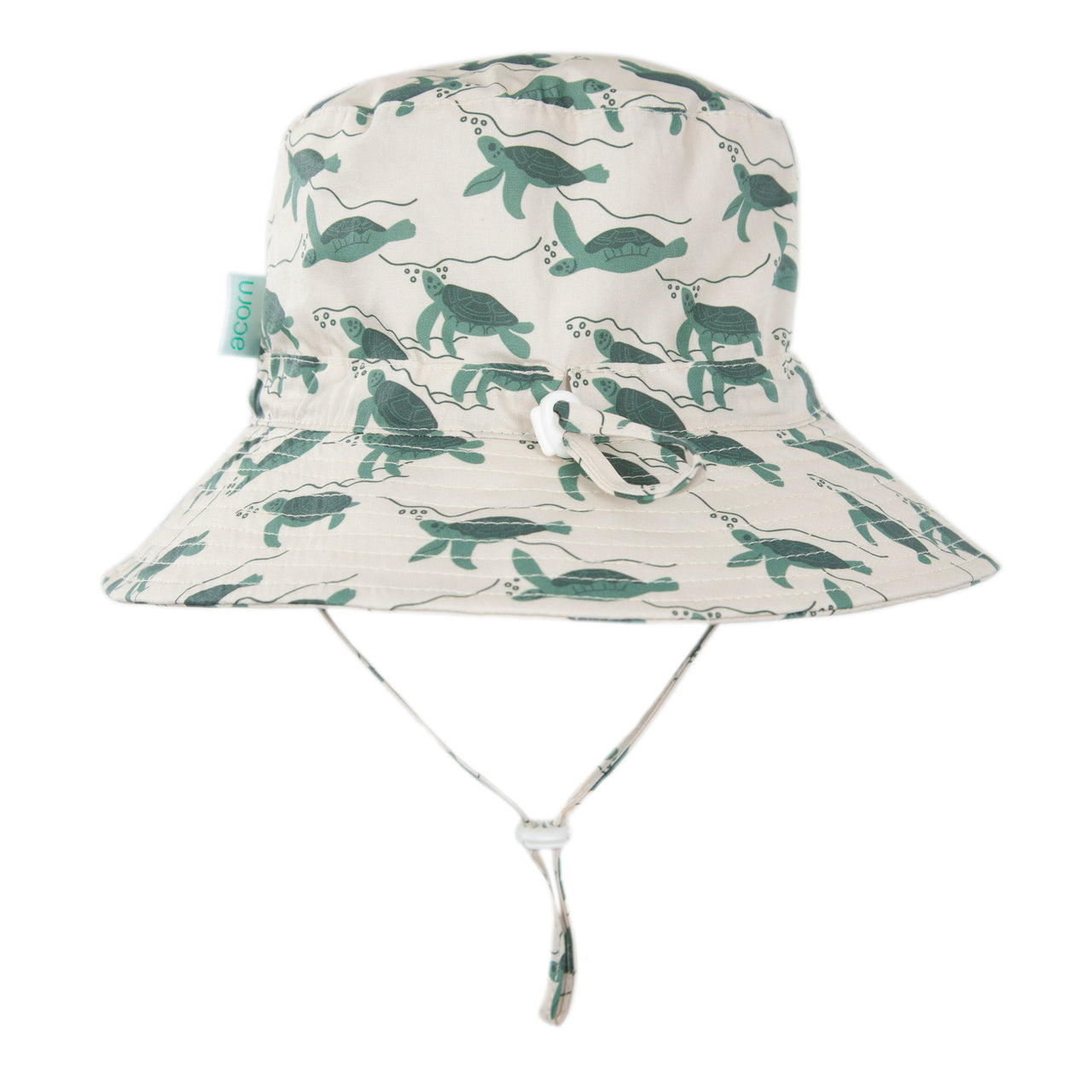 ACORN TURTLES WIDE BRIM BUCKET HAT - NAT/GREEN