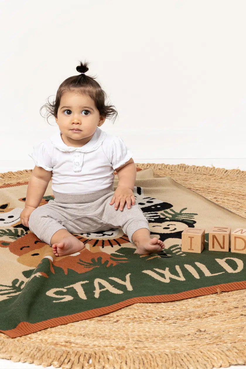 INDUS DESIGN STAY WILD BABY BLANKET