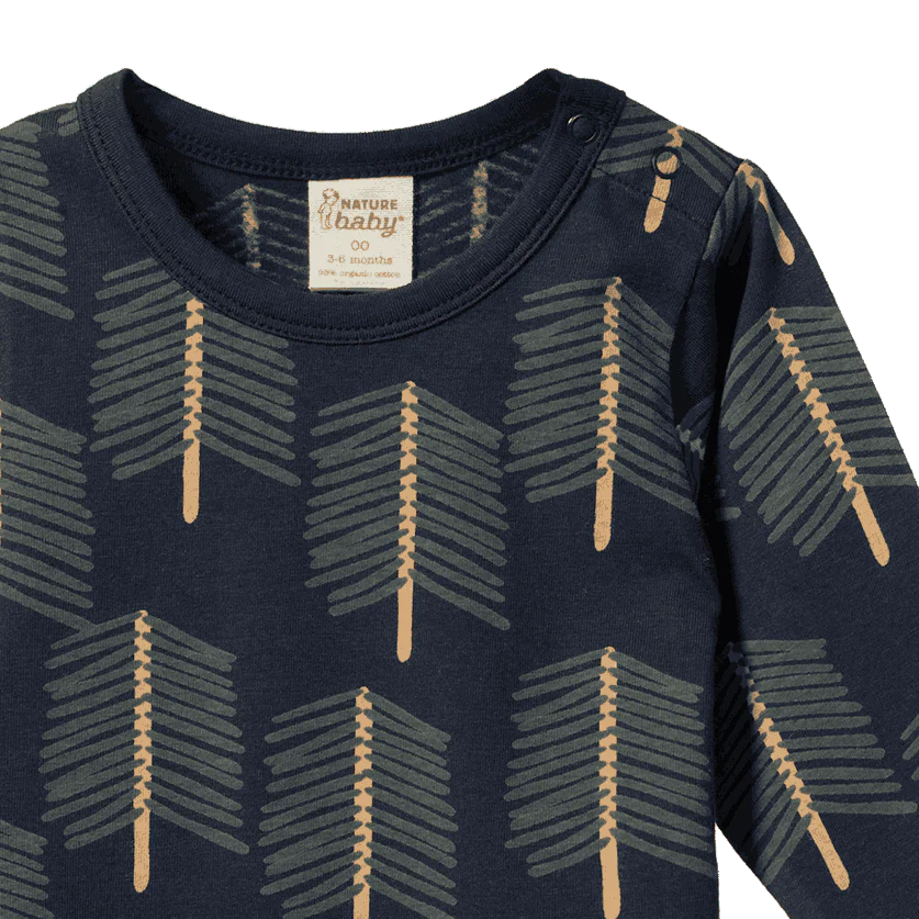 NATURE BABY STRETCH JERSEY L/S BODYSUIT BRAMBLEWOOD