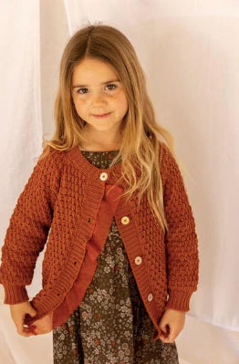 ALEX & ANT FRAN FRILLY CARDIGAN - BURNT PINK