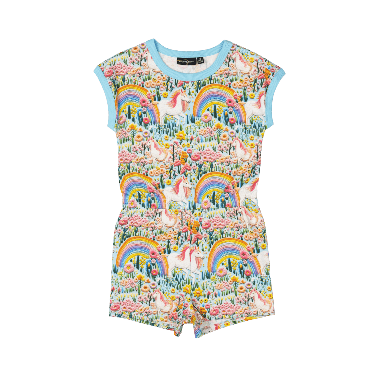 ROCK YOUR BABY EMBROIDERED UNICORNS ROMPER