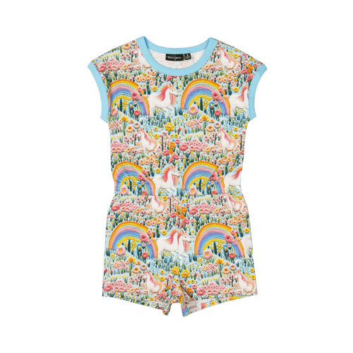 ROCK YOUR BABY EMBROIDERED UNICORNS ROMPER