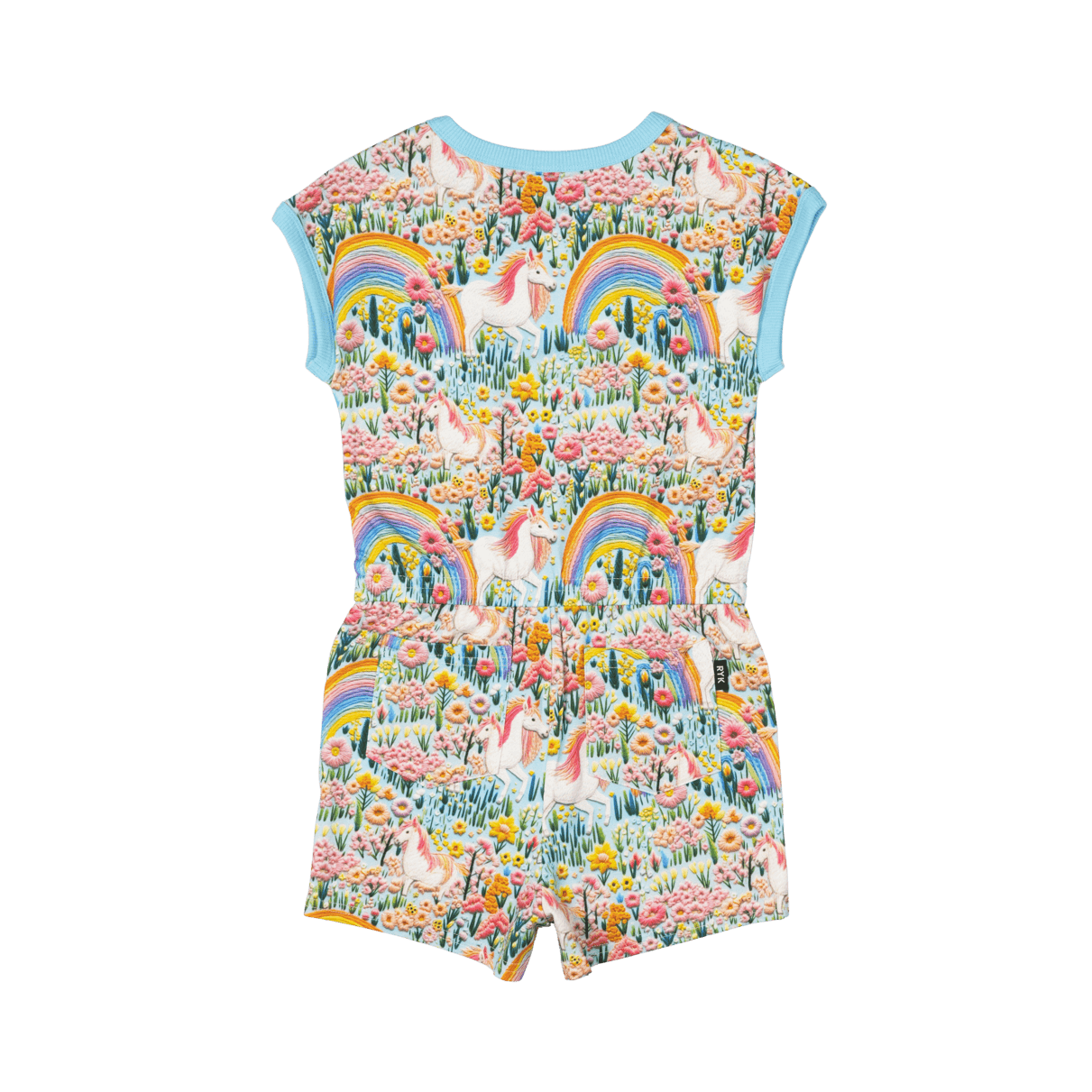 ROCK YOUR BABY EMBROIDERED UNICORNS ROMPER