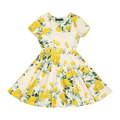 ROCK YOUR KID YELLOW ROSES WAISTED DRESS